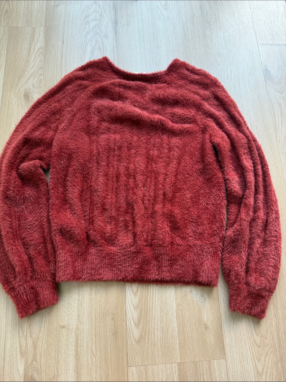 abercrombie kids Soft Fuzzy V-Neck Sweater in Deep Red - Picture 4 of 5